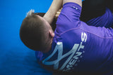 Purple IBJJF Ranked Rashguard in action